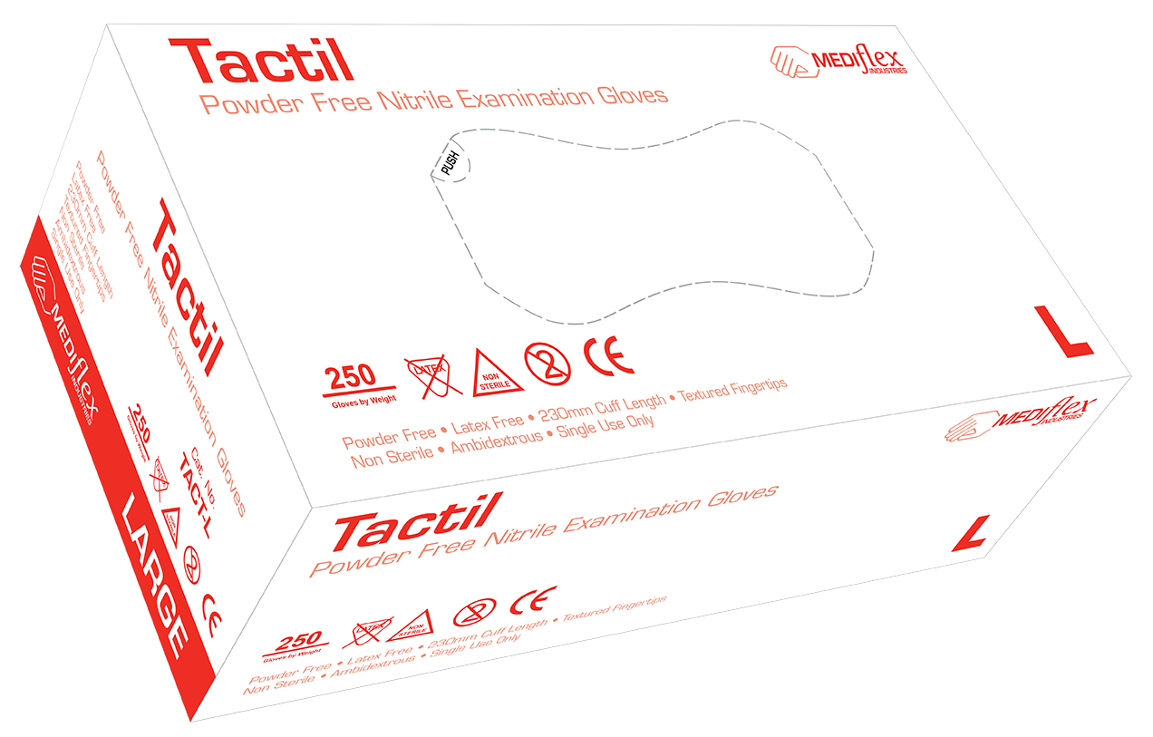 Tactil Powder Free Disposable Nitrile Gloves - Mediflex Industries