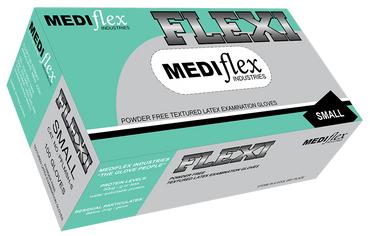 Flexi latex gloves powder free small size box with textured latex examination gloves