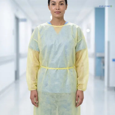 Yellow isolation gown medical fluid resistant protective gown for hospitals and clinical environments