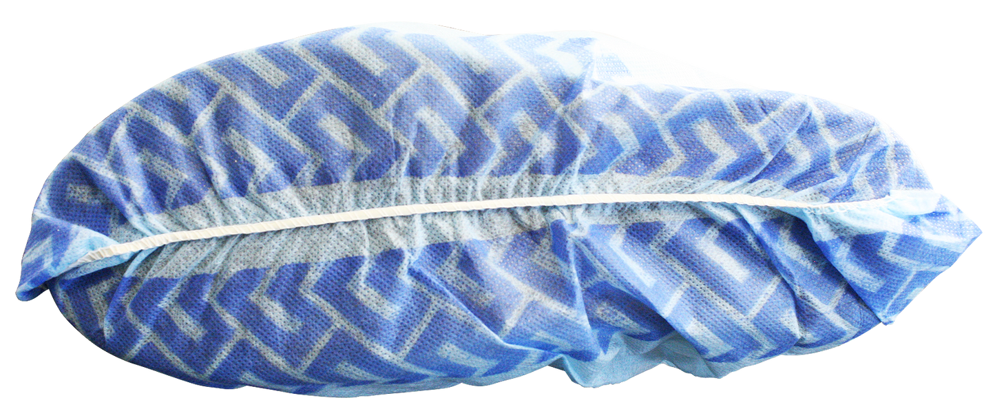 Mediflex blue disposable non-slip shoe covers PPE with textured sole for safety and protection