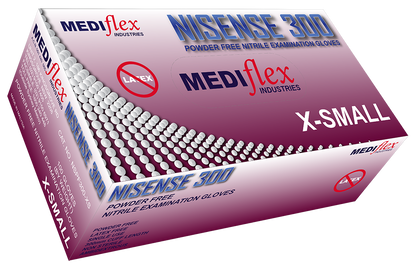 Nisense 300 Powder Free Long Cuff Nitrile Gloves - Mediflex Industries
