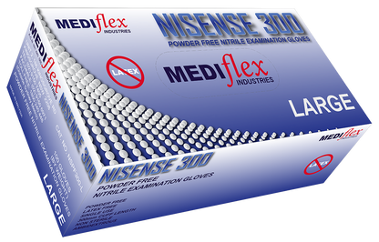 Nisense 300 Powder Free Long Cuff Nitrile Gloves - Mediflex Industries