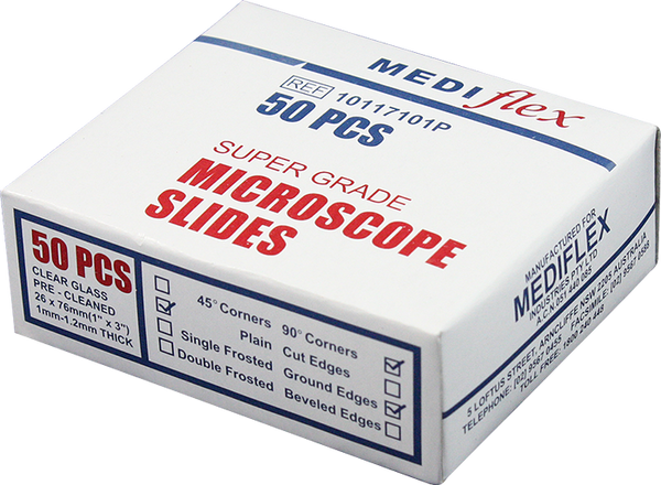 Microscope Slide, Clear, Ground Edges - Mediflex Industries