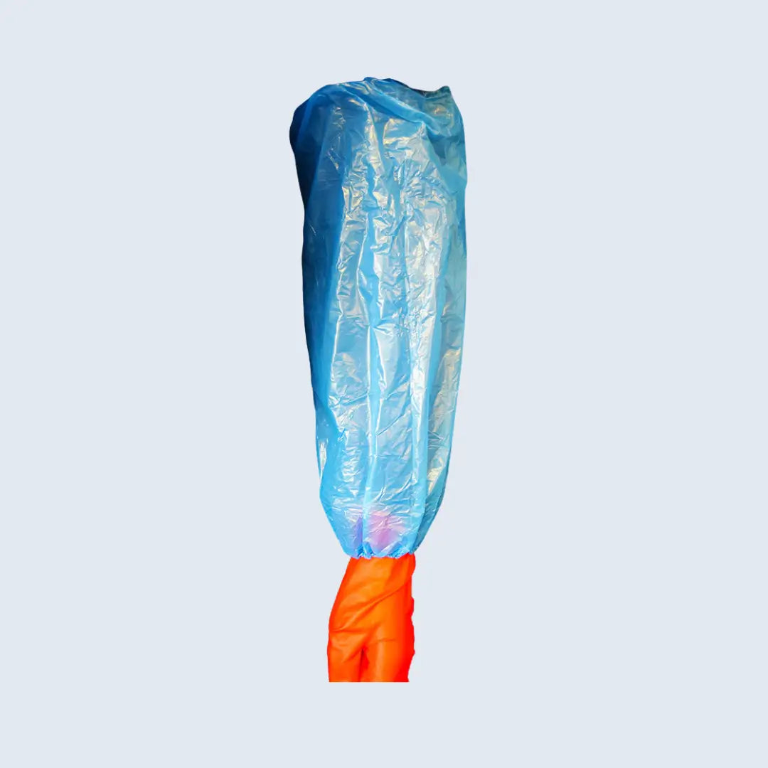 Blue plastic PE arm protector cover