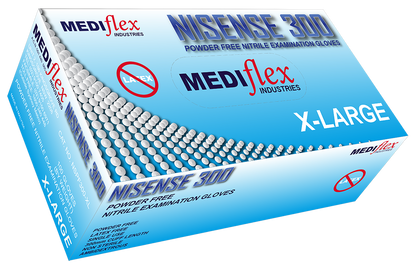 Nisense 300 Powder Free Long Cuff Nitrile Gloves - Mediflex Industries