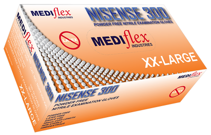Nisense 300 Powder Free Long Cuff Nitrile Gloves - Mediflex Industries