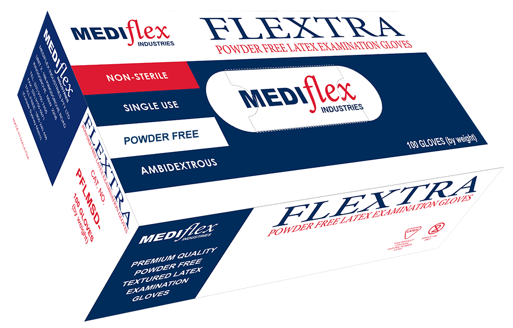 Flextra Powder Free Latex Gloves - CTN1000
