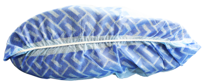 Mediflex blue disposable non-slip shoe covers PPE with textured sole for safety and protection