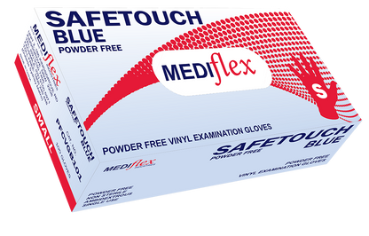 Safetouch Powder Free Blue Vinyl Examination Gloves - Mediflex Industries