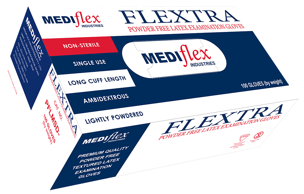 Flextra Powder Free Latex Gloves - Mediflex Industries