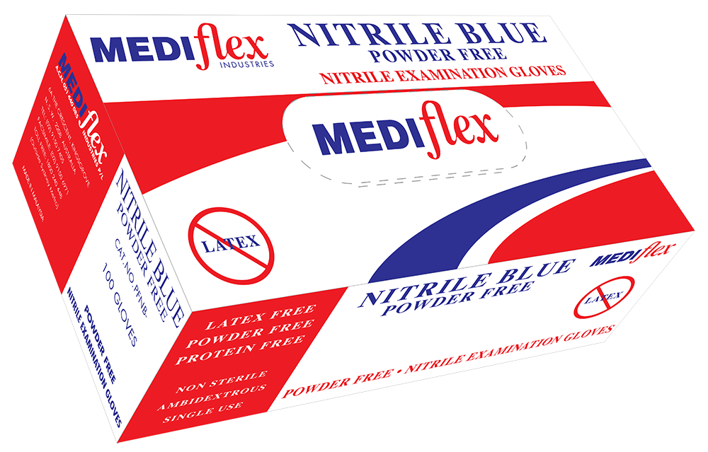 Nitrile Blue Powder Free Nitrile Gloves - Mediflex Industries