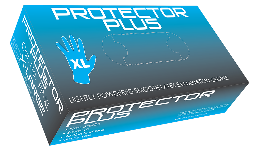 Protector Plus Lightly Powdered Latex Gloves - Mediflex Industries